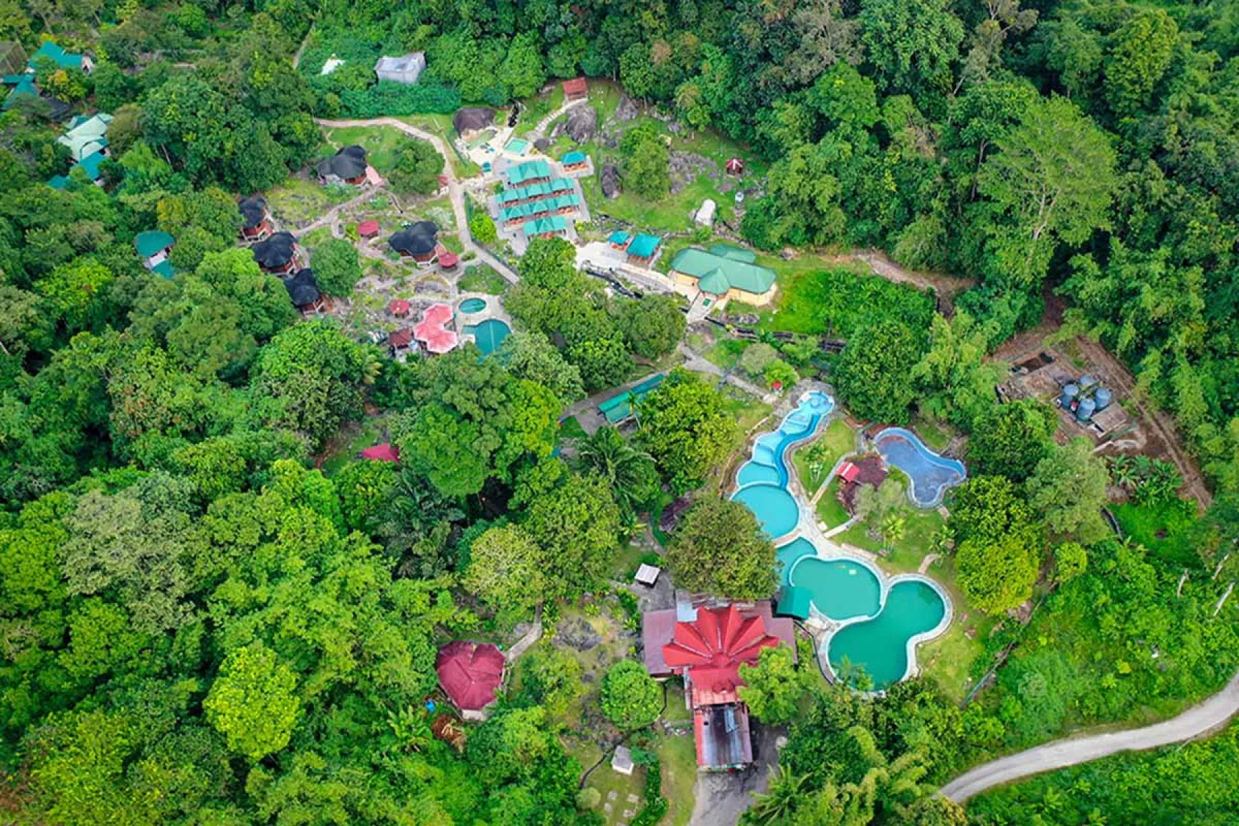Aerial view of Poring Hot Springs