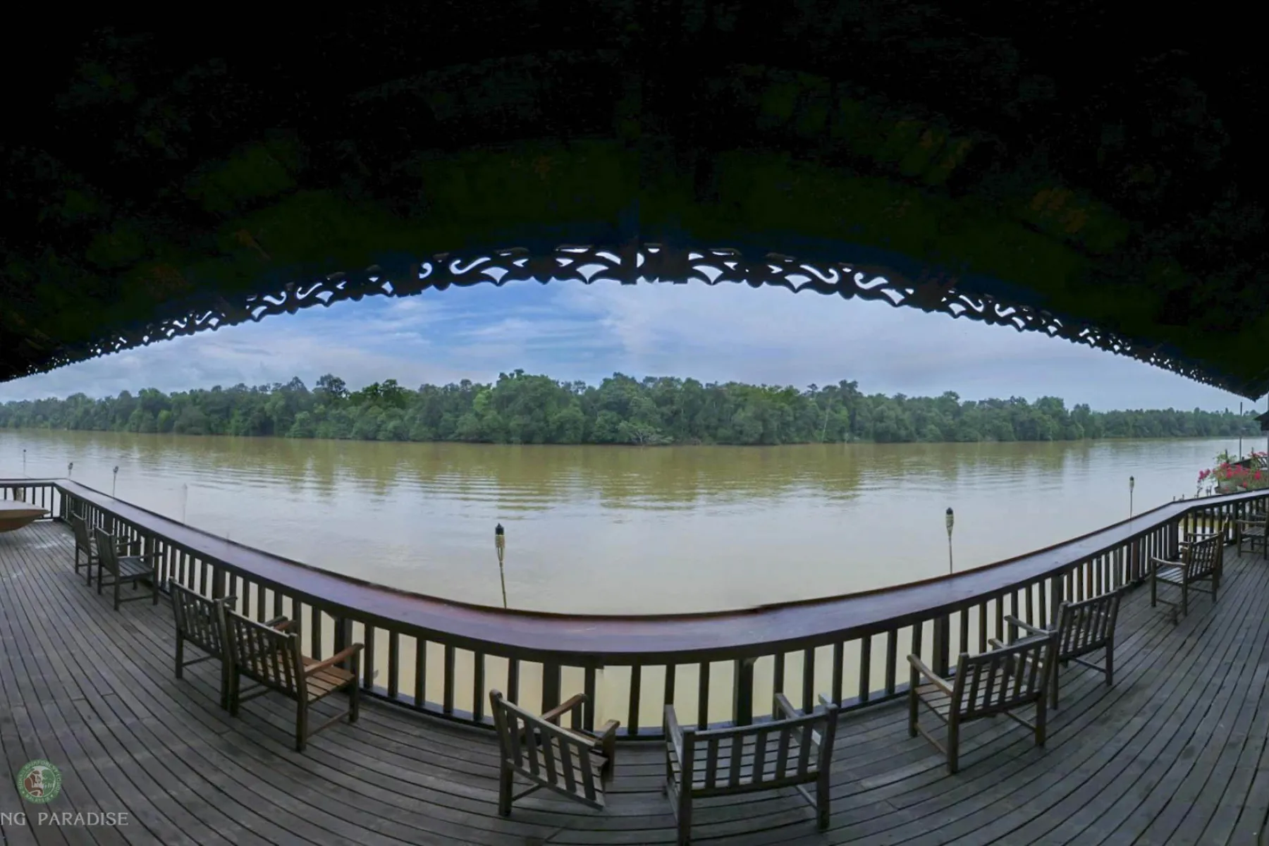 Panoramic view of Kinabatangan River