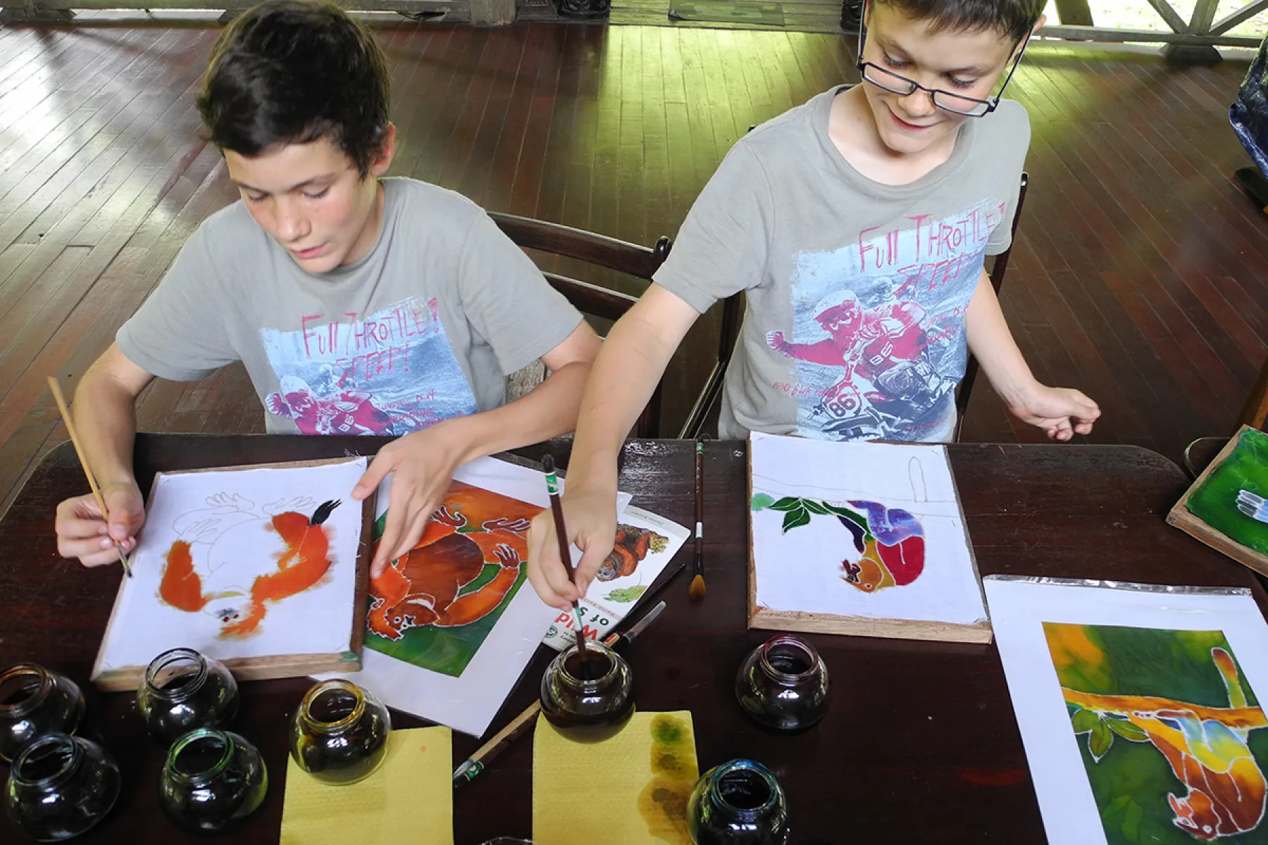 Children batek painting activity